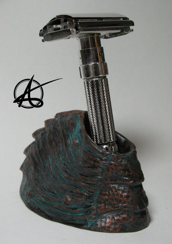 "Razor Dragon" cast urethane razor stand "Copper Wyrm"